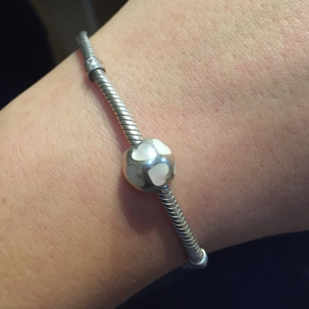 Authentic Pandora Charm Mother of Pearl Hearts